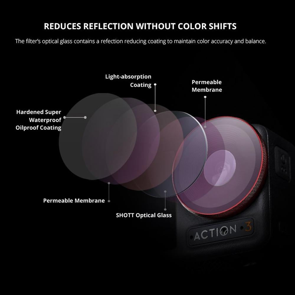 Pro Version Dji Action 3 Camera Lens Filter Set - Ndpl 8 / 16 / 32 / 64-1915197786207424513