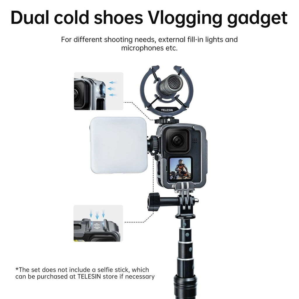 Vertical Shooting Set For Gopro Hero11 / 10 / 9 With Aluminium Alloy Frame-1915198122376695810