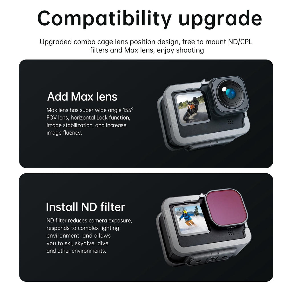 Vertical Shooting Set For Gopro Hero11 / 10 / 9 With Aluminium Alloy Frame-1915198122376695812