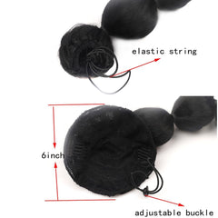 Long Drawstring Shaggy Bubble Ponytail Wig - 30-1915197808806334467