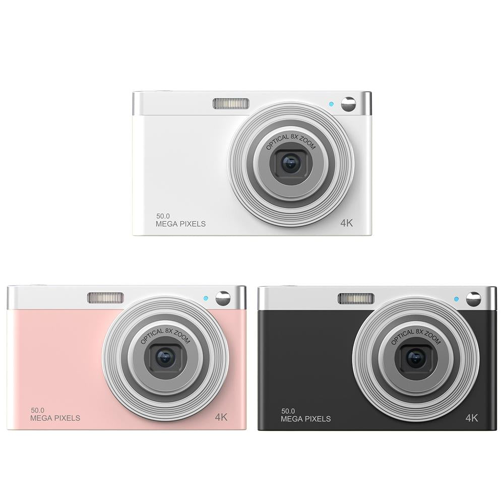 4K 8X Optical Zoom Telescopic Lens Digital Camera - Includes Card Reader & Wiper - Pink-1915197614836551681