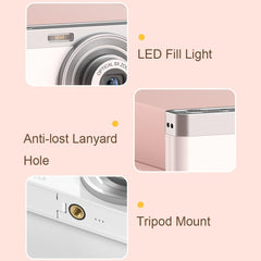4K 8X Optical Zoom Telescopic Lens Digital Camera - Includes Card Reader & Wiper - Pink-1915197614836551687