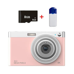 4K 8X Optical Zoom Telescopic Lens Digital Camera With Card Reader & 8G - Pink-1915198390849900552