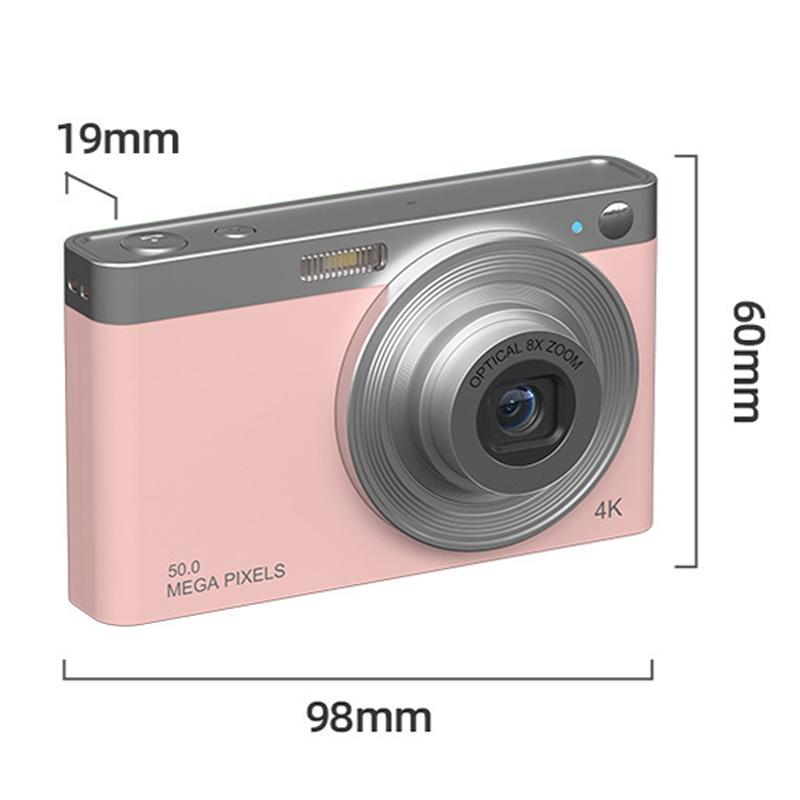 4K 8X Optical Zoom Telescopic Lens Digital Camera With Card Reader & 8G - Pink-1915198390849900546
