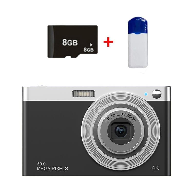 4K 8X Optical Zoom Telescopic Lens Digital Camera With Card Reader & 8G - Black-1915197701125967872