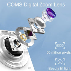 4K 8X Optical Zoom Telescopic Lens Digital Camera With Card Reader & 16G - Black-1915197845611352070