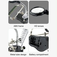 Led Light Watch Repair Magnifier With Stand And Clip-1915197535757144069