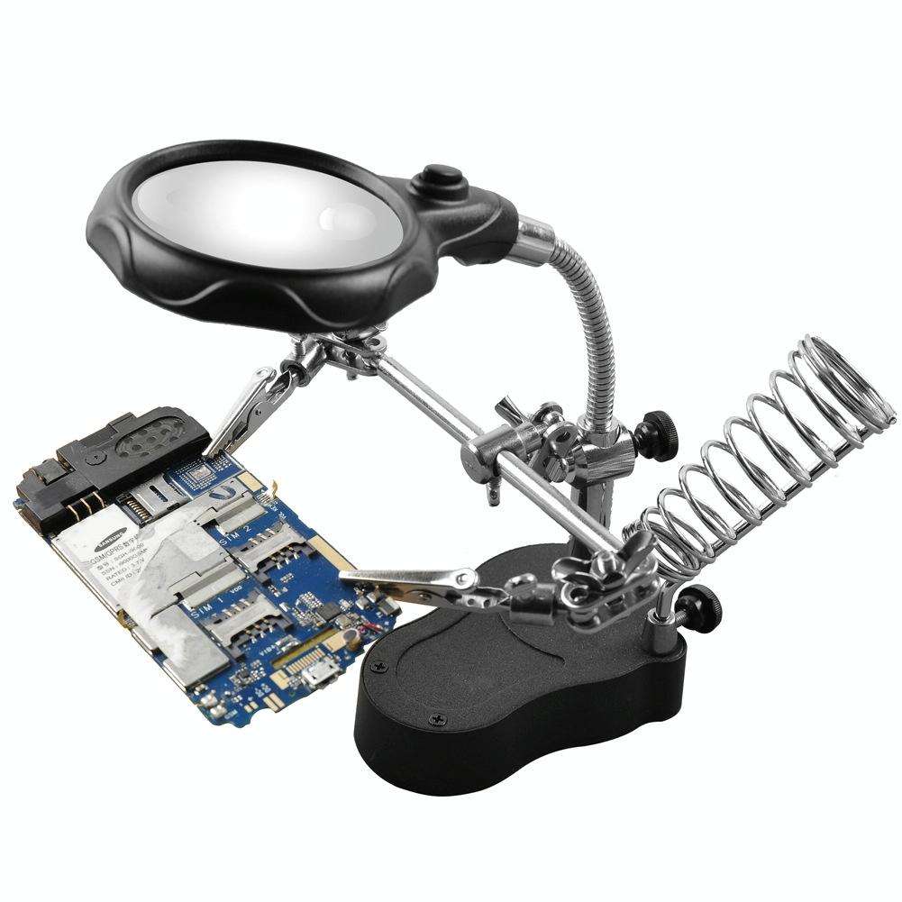 Led Light Watch Repair Magnifier With Stand And Clip-1915197535757144070