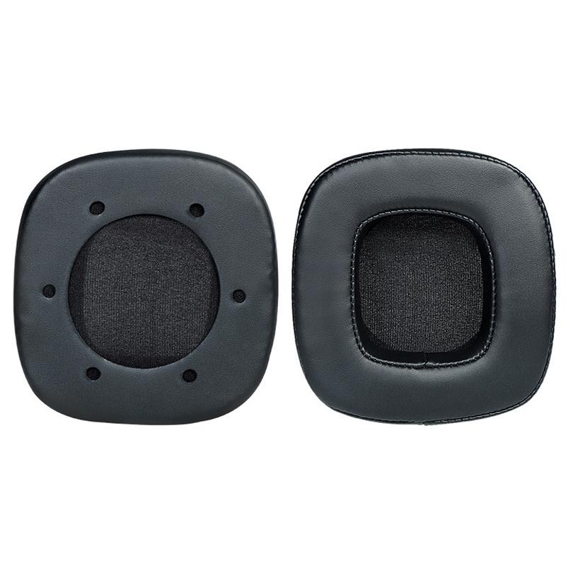 Breathable Sponge Headphone Covers - Black Leather 1 Pair-1915197980349173765
