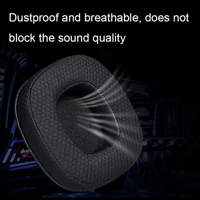 Breathable Sponge Headphone Covers - Black Leather 1 Pair-1915197980349173763