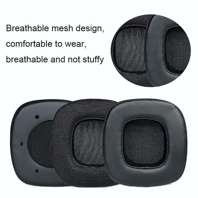 Breathable Sponge Headphone Covers - Pink Leather 1 Pair-1915197635522859010