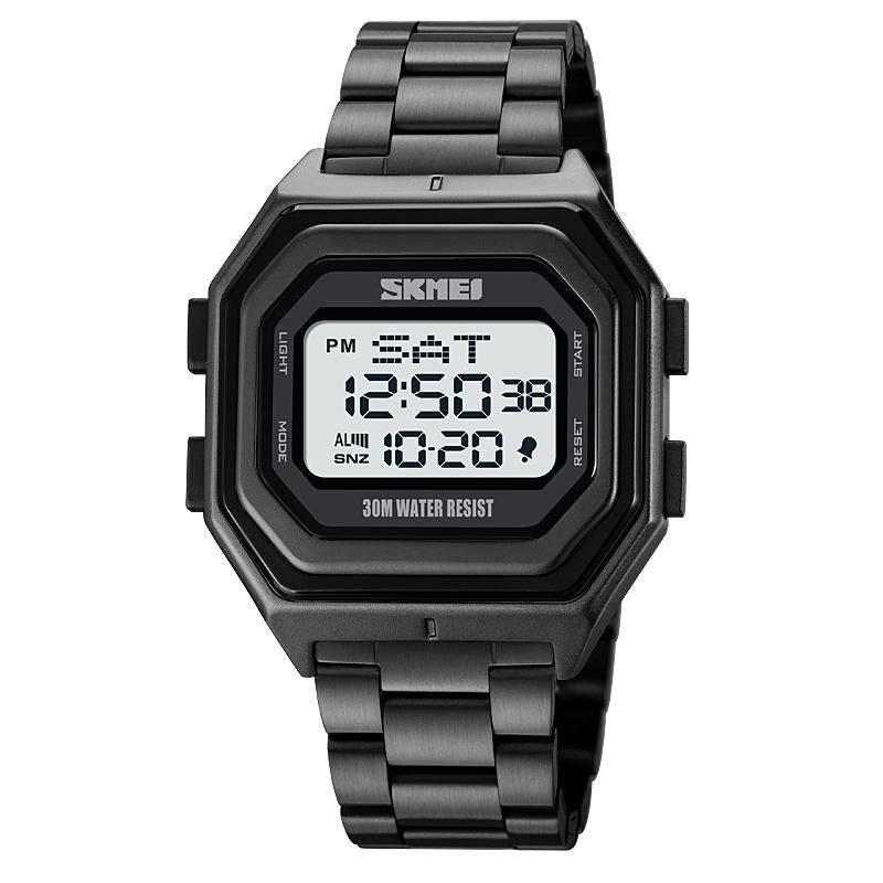 Multi-Functional Outdoor Men Watch With Electronic Timing And Steel Band-1915197951064543240