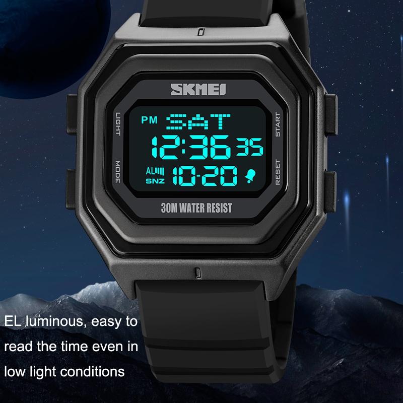 Multi-Functional Outdoor Men Watch With Electronic Timing And Steel Band-1915197951064543236