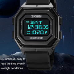 Multi-Functional Outdoor Men Watch With Electronic Timing And Steel Band-1915197951064543236