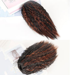 Short Fluffy Drawstring Perm Curly Ponytail Wig - Colour 2-1915197865311997954