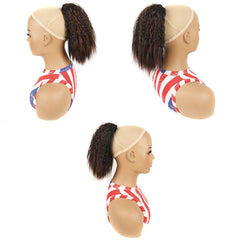 Short Fluffy Drawstring Perm Curly Ponytail Wig In 73C Colour-1915197718721073156