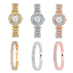 Silver Roman Diamond Women Quartz Watch-1915198113434439681