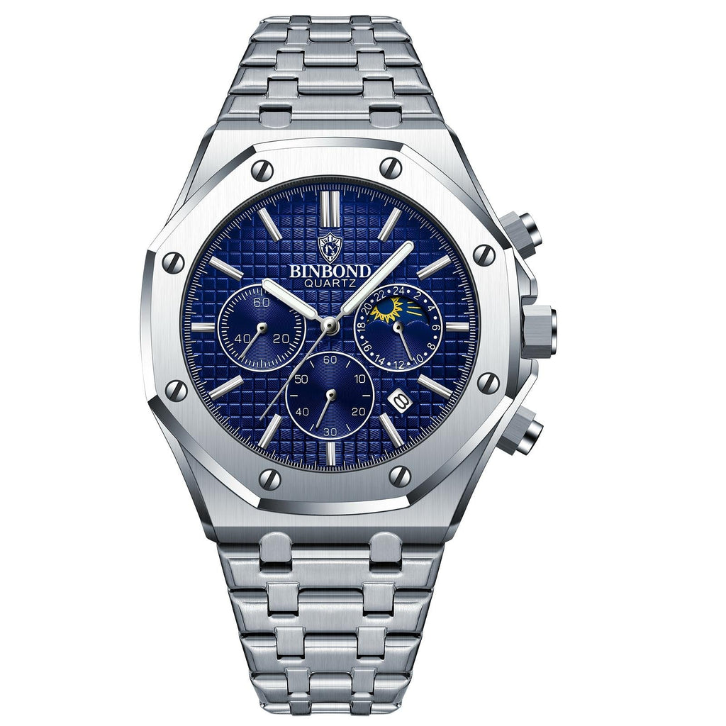 Waterproof Multifunctional Business Quartz Watch - Luminous-1915198142257696774