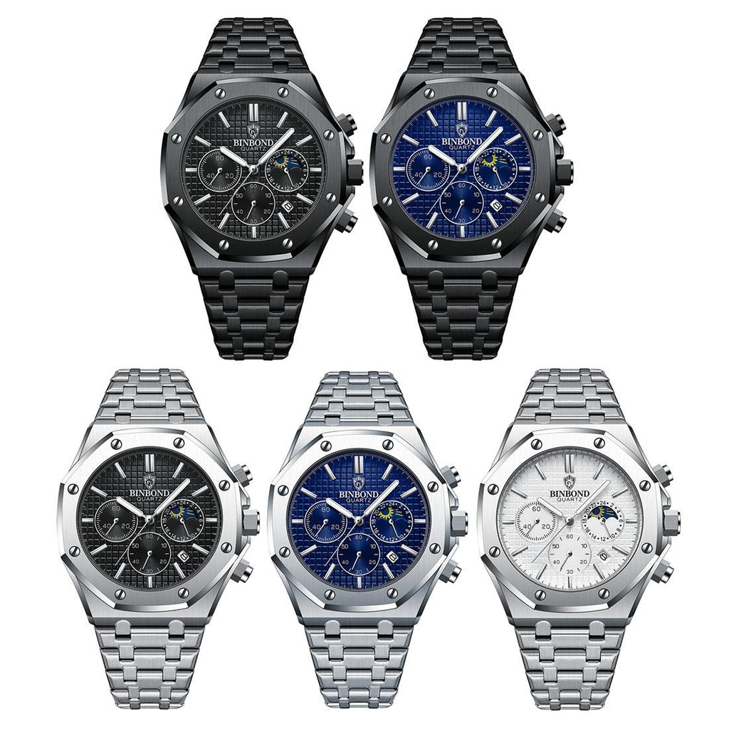 Waterproof Multifunctional Business Quartz Watch - Luminous-1915198142257696769