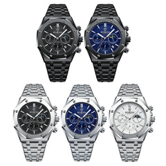 Waterproof Multifunctional Business Watch - Luminous Quartz-1915197990050598913