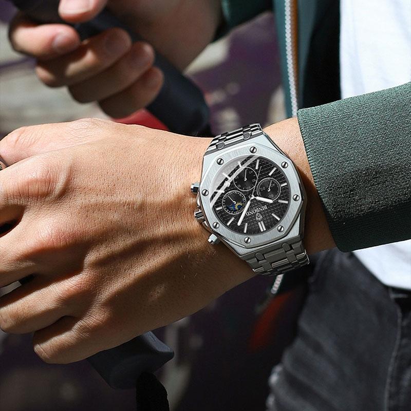 Waterproof Multifunctional Business Watch - Luminous Quartz-1915197990050598917