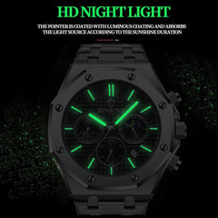 Waterproof Multifunctional Business Watch - Luminous Quartz-1915197829719134211