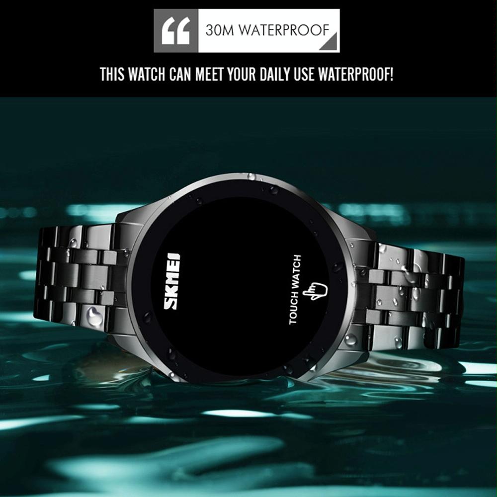 Stainless Steel Led Touch Watch - Rose Gold-1915197983893360645