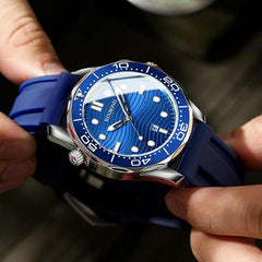 30M Waterproof Men Sports Quartz Watch - White Steel With Luminous Black Surface-1915198283383443459