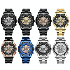 Waterproof Luminous Quartz Watch - Gold-Black-Gold - 30M-1915197789256683521