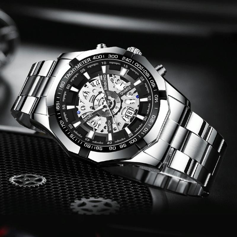 Waterproof Luminous Quartz Watch - Gold-Black-Gold - 30M-1915197789256683523