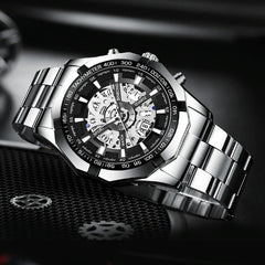 Waterproof Luminous Quartz Watch - Gold-Black-Gold - 30M-1915197789256683523