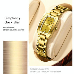 Waterproof Square Metal Quartz Watch - 30M-1915198292665438211