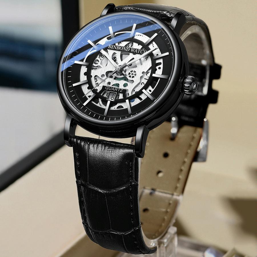 Waterproof Luminous Quartz Watch - Multifunctional Gold-Black-Gold-1915197974863024133