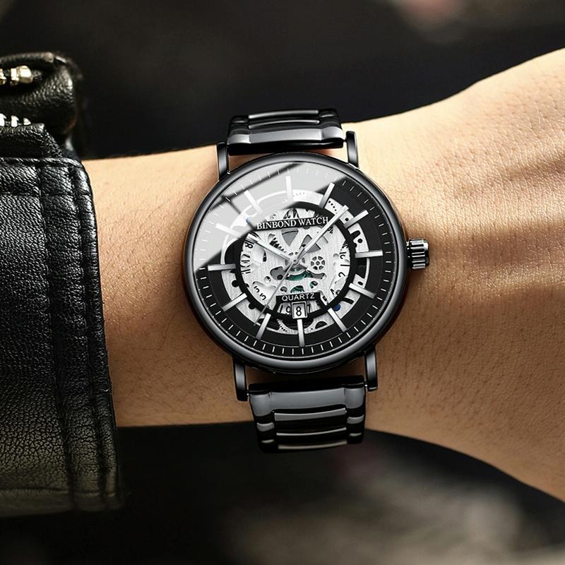 Waterproof Luminous Quartz Watch - Multifunctional Gold-Black-Gold-1915197974863024134
