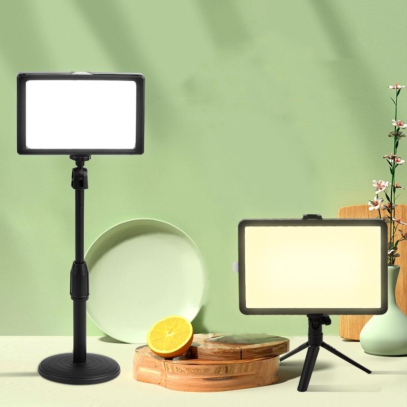 Portable 8-Inch Flat-Panel Live Fill Light With Adjustable Temperature And Small Tripod-1915198285472206849