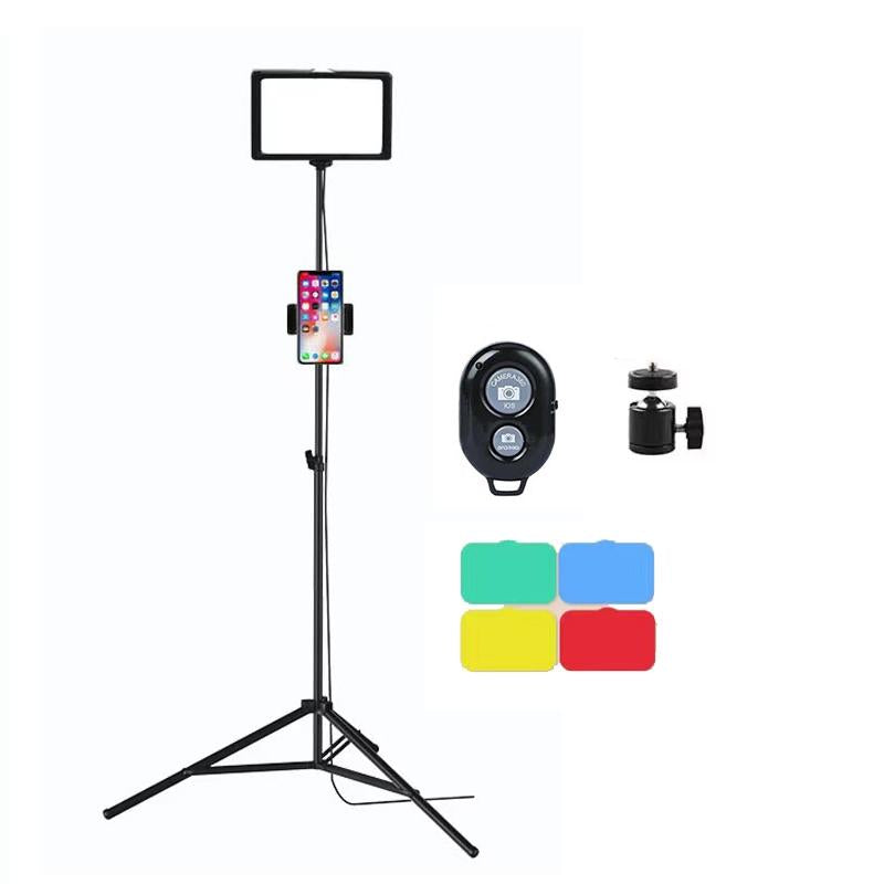 8 Three-Colour Photography Flat-Panel Live Fill Light - 0.5M Bracket & Bluetooth Remote-1915197620758908928