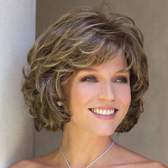 Silk Fiber Short Curly Wig - Gold Colour-1915198120602505216