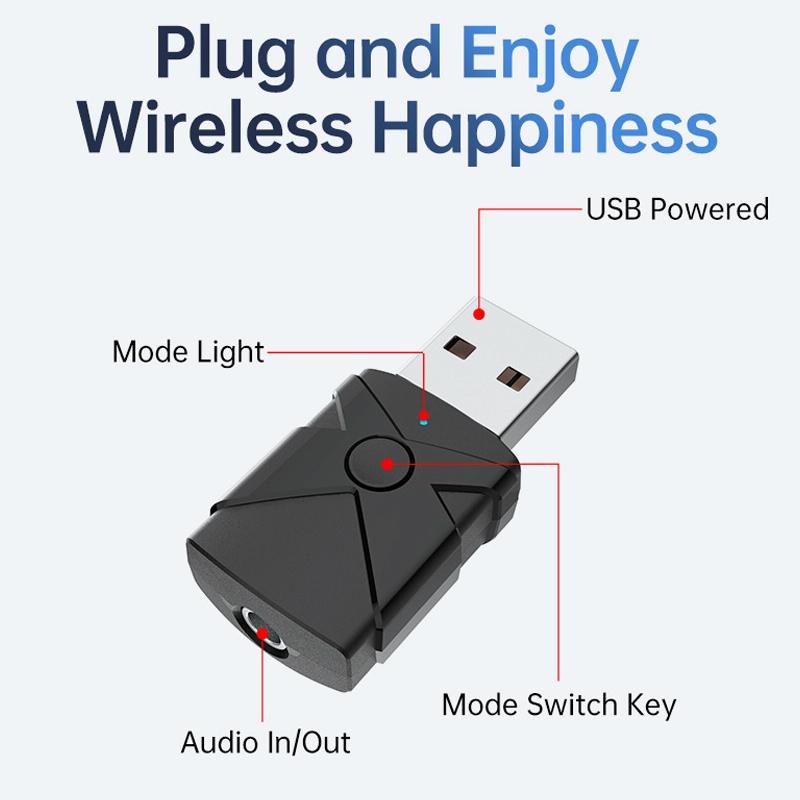 5-In-1 Usb Bluetooth 5.2 Car Receiver / Transmitter-1915197739776479235