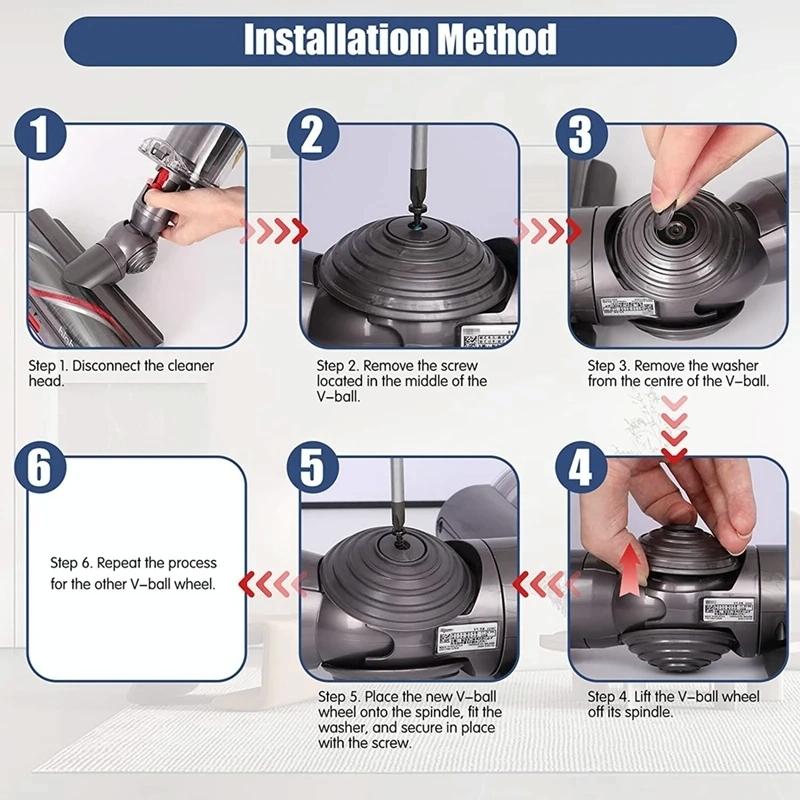 Powerful 100W Suction Head For Dyson V10 / V11 With V-Ball Wheels-1969996470123892741