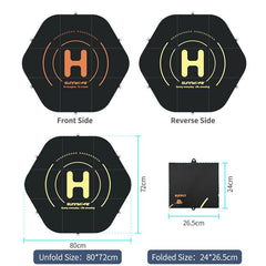 Double-Sided Folding Drone Apron With Ground Spikes - Universal Hexagonal Design-1915197757287698434
