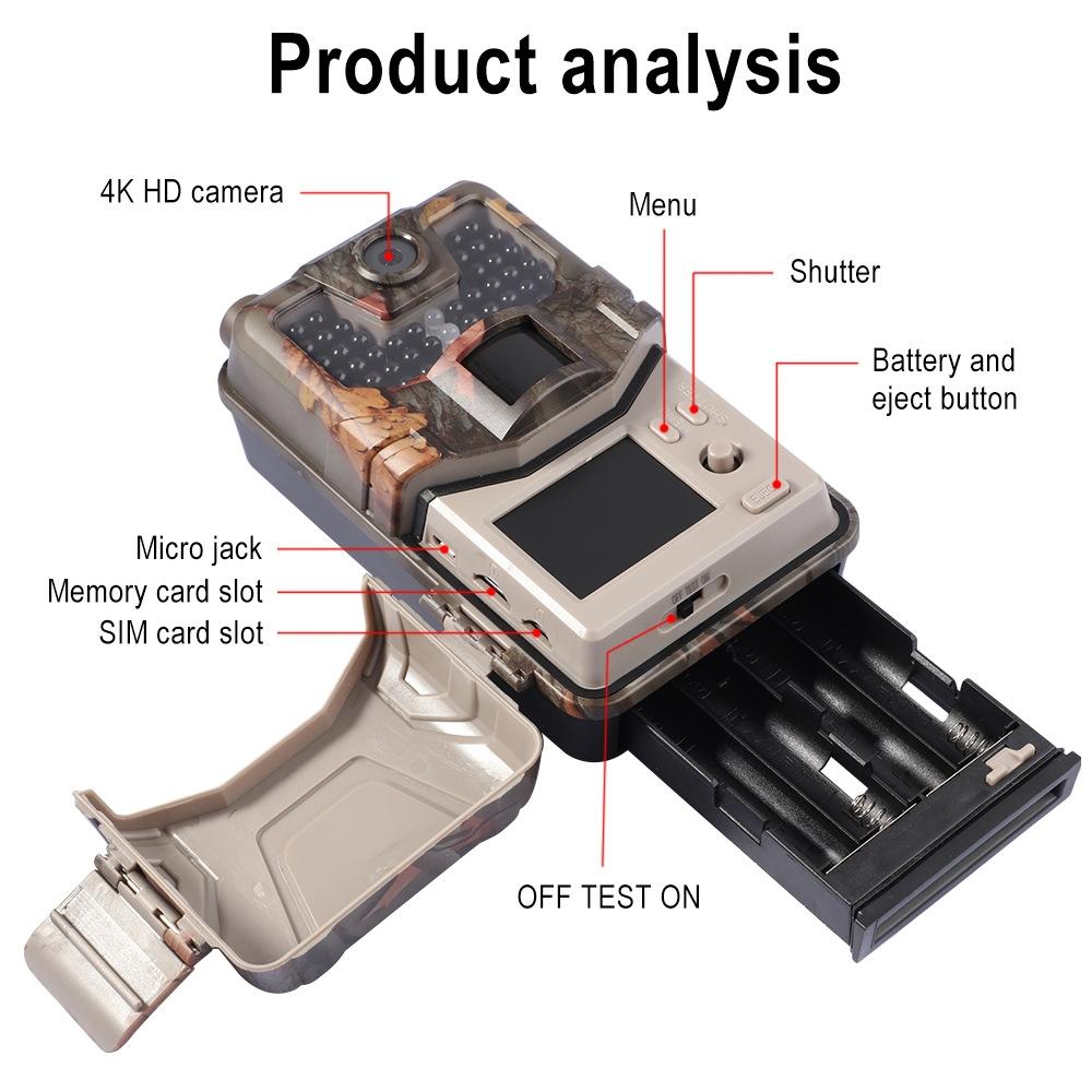 36Mp 4K 4G Hunting Camera With App Control For Remote Viewing-1922443457314557956