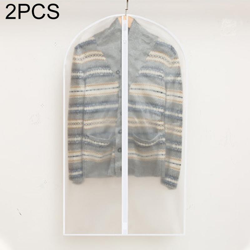 2-Pack Hanging Garment Storage Bags With Zipper - Clear-1915198092488085504