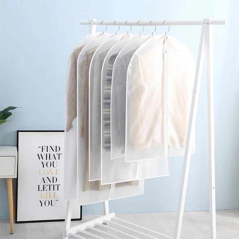 2-Pack Hanging Garment Storage Bags With Zipper - Clear-1915198092488085509