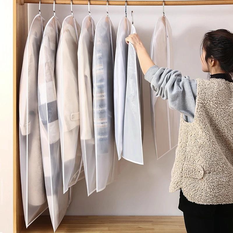 2 Transparent Hanging Garment Storage Bags With Zipper-1915197952251531268
