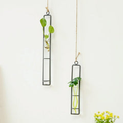 Charming Iron Art Glass Wall Hanging For Home Gardening - Bonsai Decor Accessory M-1915198109969944580