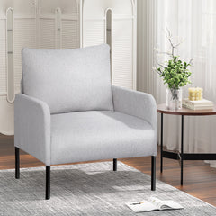 Artiss Armchair Accent Chair Pillow Fabric Grey