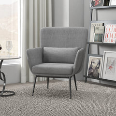 Casa Decor Cora Accent Chair Occasional Fabric Luxury Upholstered Light Grey