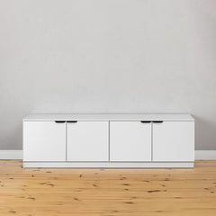BUCHAREST TV UNIT- WHITE - SLIM - PULL BLACK