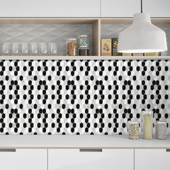 Imitation 3D Epoxy Tile Tic Tac Stickers Black