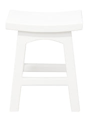 Tokyo Solid Mahogan Timber Footstool (White)